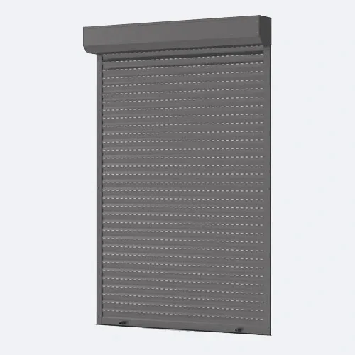 Spoljašnja zaobljena limena kutija i aluminijumski sivi zastor.